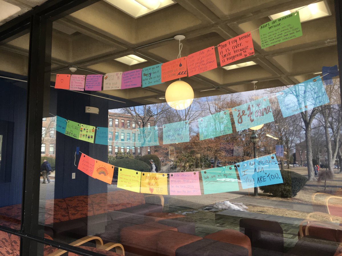 McQuade_Library's tweet photo. Check out Merrimack College GSA's Flags of Love by the entrance of McQuade Library! #LoveIsLoveEveryDay #LoveIsEqual #FlagsofLove https://t.co/YlkqETezqd