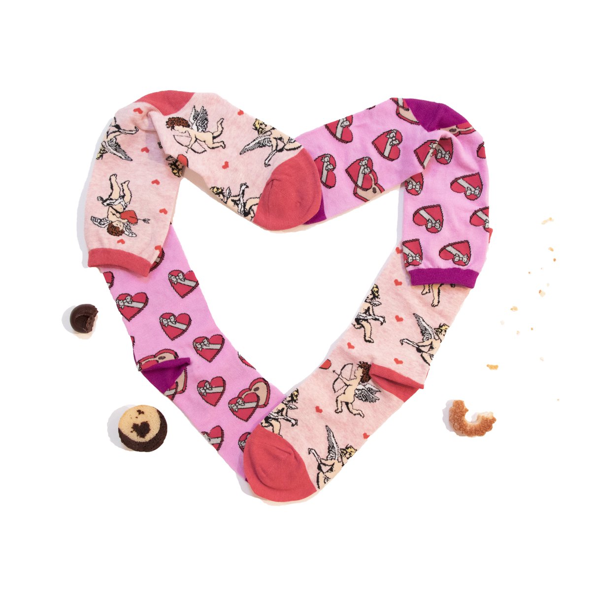 Socksmith's tweet photo. Happy Valentine's Day! May it bring you more than just a few crumbs. #love #ValentinesDay #cupid #heartshapedbox #candysocks #noboringsocks https://t.co/P48QFXWcZM