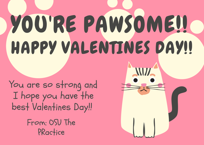 OSUPRactice's tweet photo. Happy Valentines Day! At our meeting last night, we used @canva to create tons of Valentine's cards. Today, we delivered them along with stickers and our favorite DVDs to @nationwidekids https://t.co/98G5SpIeL2