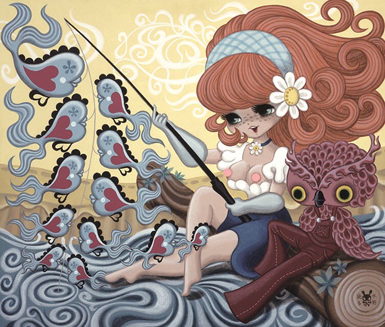 Happy Valentine’s Day! 🦉♥️🐟 ‘Fishing’ acrylic on canvas, 2007
♥️♥️♥️♥️♥️♥️♥️♥️
#valentinesday #heart #♥️ #fishing #fish #owl #junkomizuno #水野純子