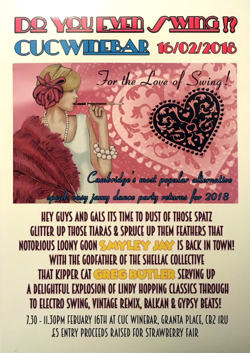 Electro Swing Night - Friday 16th CUC Winebar #magdbulletin