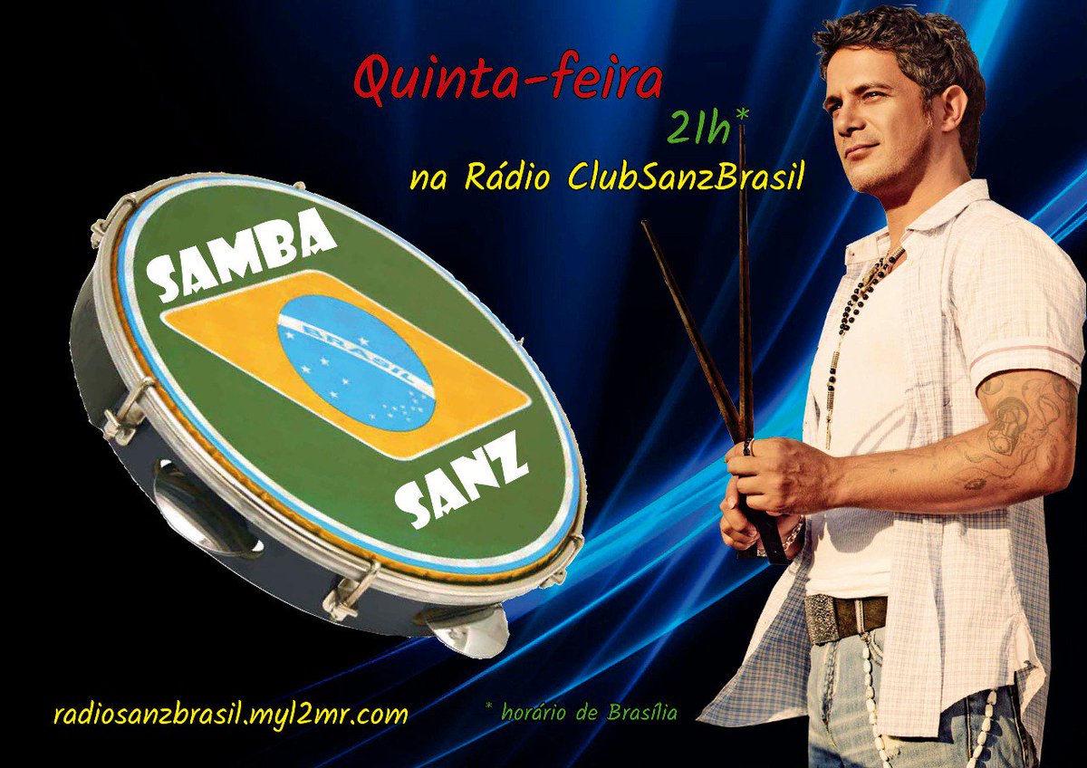 SambaSanz's tweet photo. Não se esqueçam do nosso encontro amanhã! Reestreia do Samba Sanz na Rádio ClubSanzBrasil! @AlejandroSanz, te esperamos lá!  https://t.co/BgKJe08Cbq https://t.co/dsGM7ldzR5