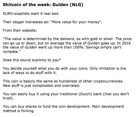 Shitcoin of the week: Gulden (NLG)