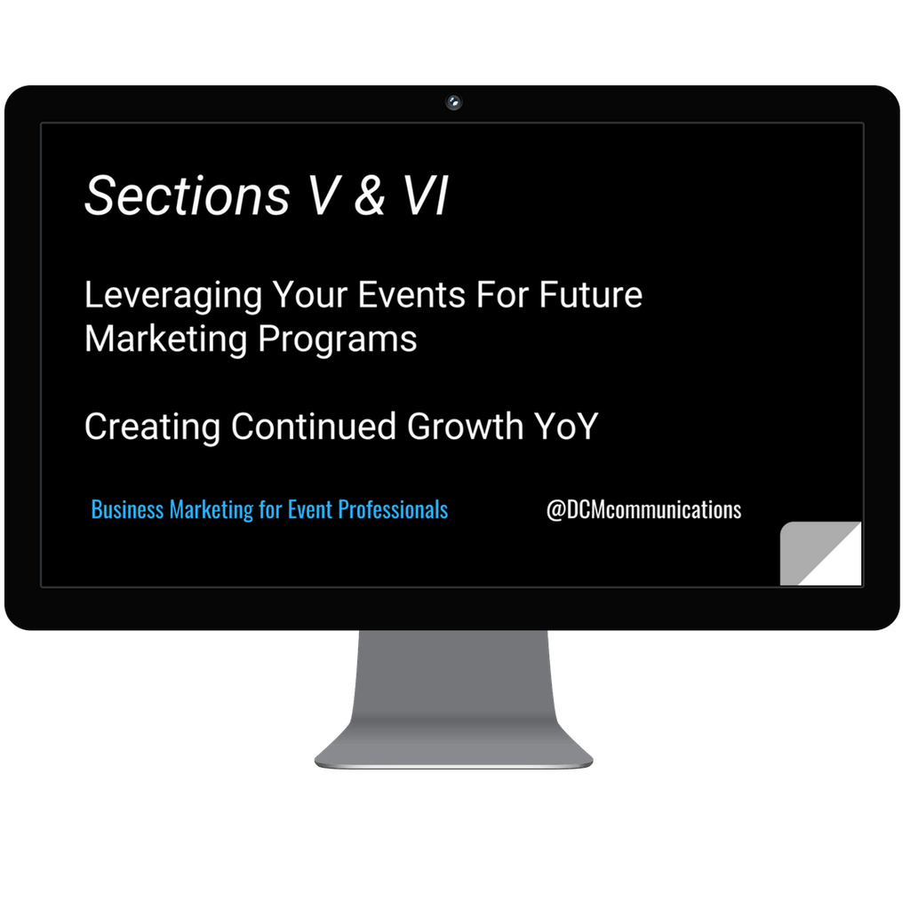 Leveraging Your Events For Future Marketing and Continued Business Growth | Video MasterClass dcmcommunications.com/product/levera…