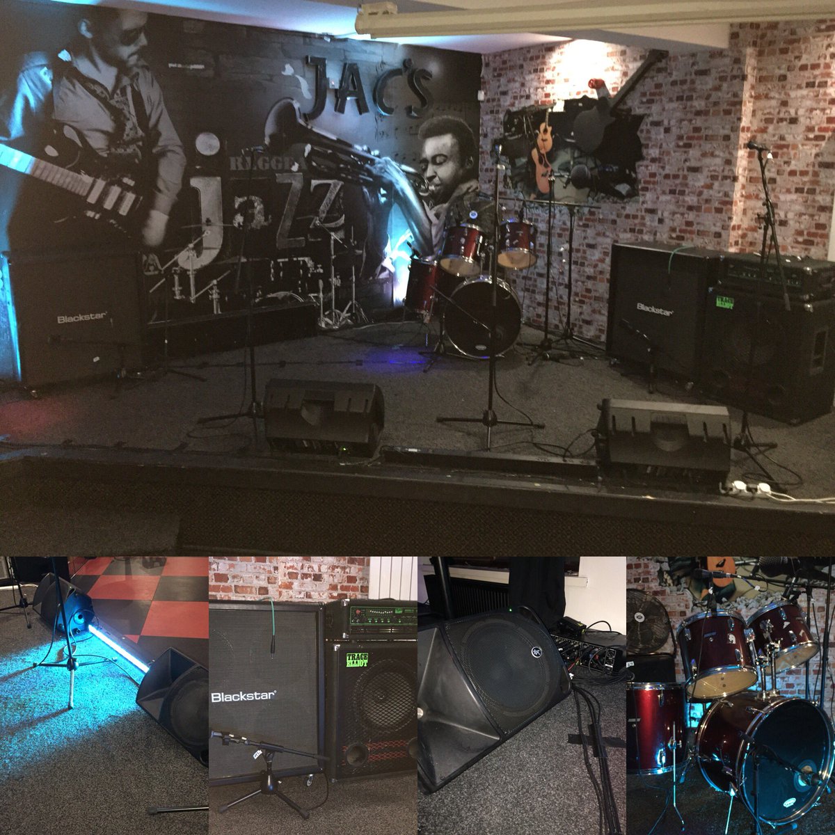 Our stage set up here <a href="/jacsmusicvenue/">jacs music venue</a> back line drum kit #thecityvenueinavallystown #livemusicvenue #livemusic #wales #aberdare