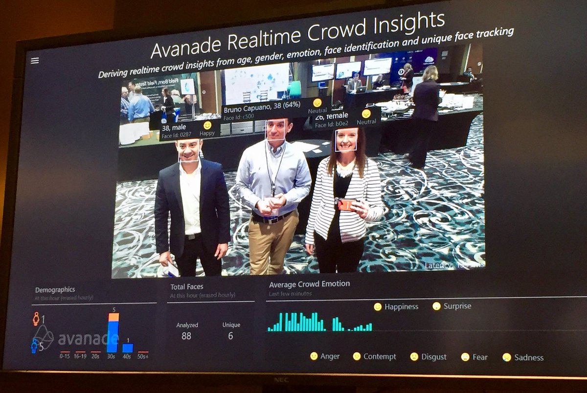 Alex_eForsyth's tweet photo. We are here @econferencenet for the last and final day. Come visit our happy faces to see the @AvanadeInc Real-time Crowd Insights #AI https://t.co/IIUaS3JEWP