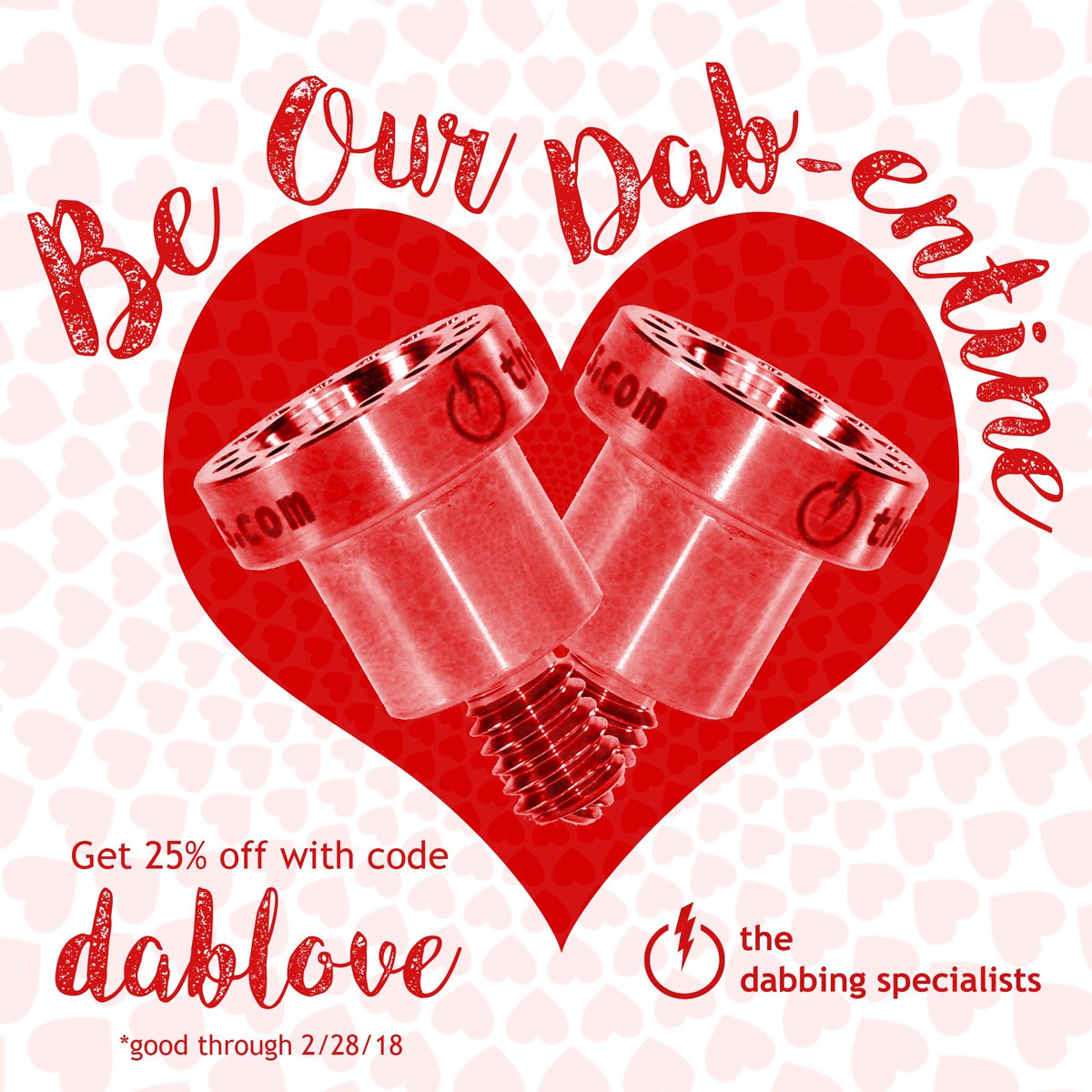 dabspecial's tweet photo. Be our #Dabentine!
.
#dabentines #valentinesday #valentines #beours #titaniumnail #enail #enails #dabtools #dabtool #dabkit #cannabis #cannabiscommunity #marijuana #420 #710 #710society #dab #dabs #dabbing #fatdabs #extractions #extract #rosin #wax #shatter #cbd #thc #thca https://t.co/p4nnhKsDmu