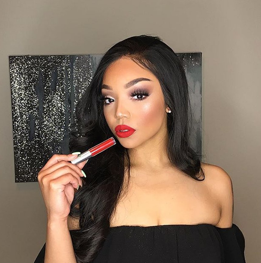 Happy Valentine's Day!!! Cerina is lookin 🔥🔥🔥 in our 'Fiery Red Matte Lip Stain'!! bellaterracosmetics.com