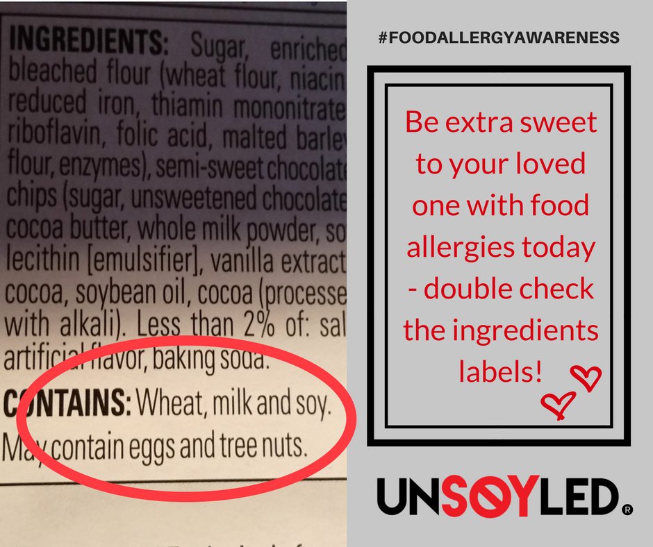 UNSOYLED's tweet image. #HappyValentinesDay Remember to double check the food labels on your sweets today! #FoodAllergyAwareness #Nosoy #SoyFree