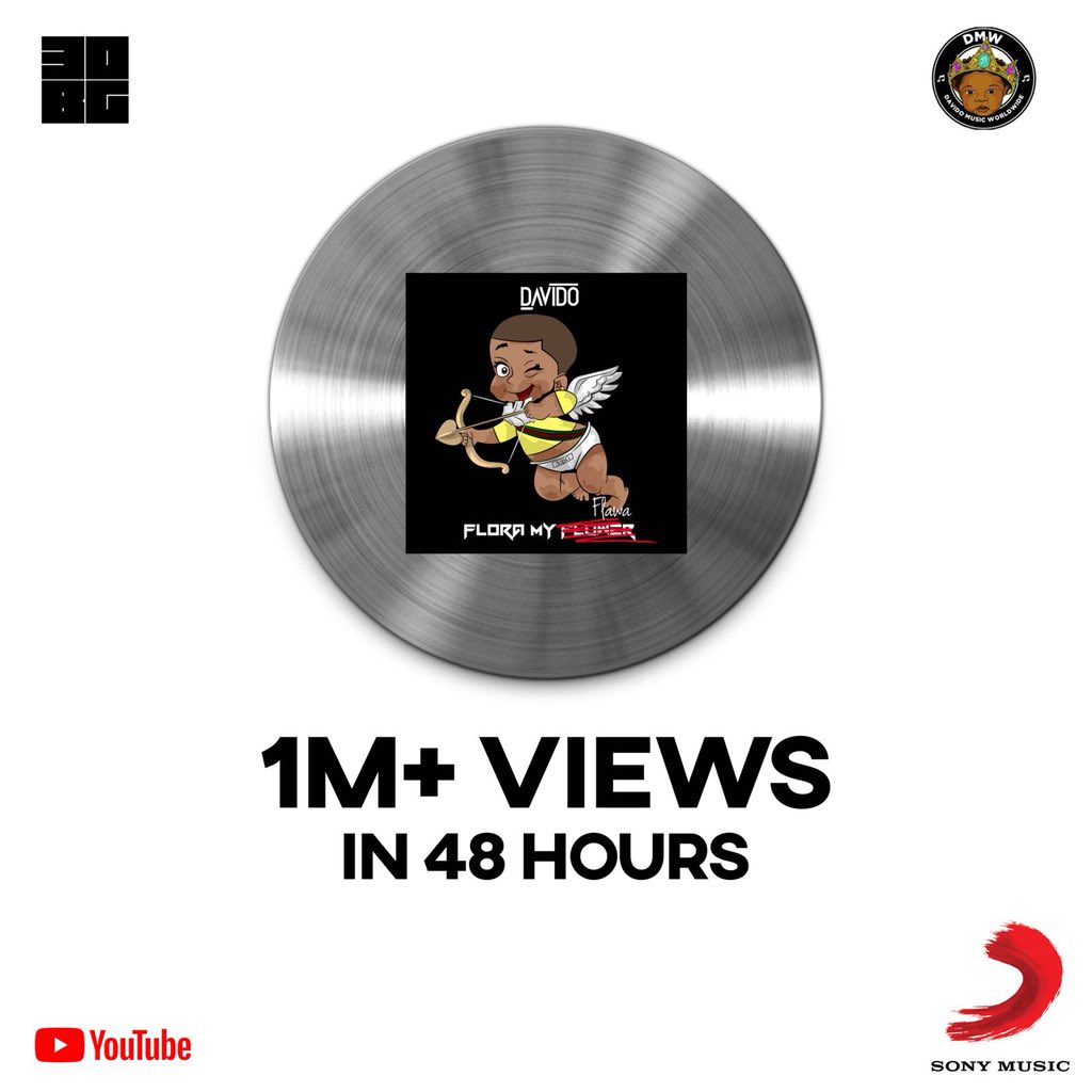 davido's tweet image. Thank you Guys and Happy Valentines  #FMF ❤️❤️ #1M+ Views #48hrs link in Bio