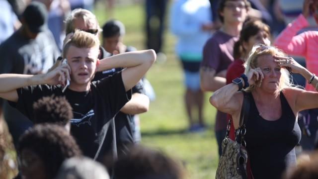 We can never accept this as the 'new normal' or we, as adults, have failed our kids. There's nothing normal abt teens coming under fire in school. There's nothing normal abt parents fearful and desperate to reunite w/ their children. Photo: @SunSentinel #browardshooting