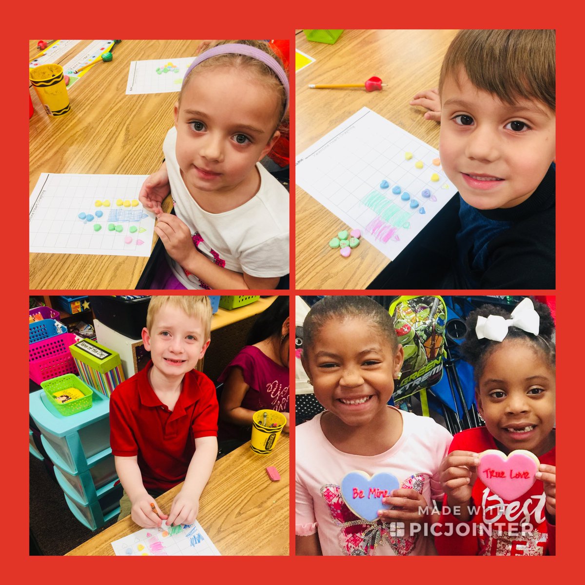 SummerPeavy's tweet photo. We enjoyed working on Valentine heart graphs!💜💚💙❤️💛🧡 @61WatsonWarrior https://t.co/9zpT5bbYNo