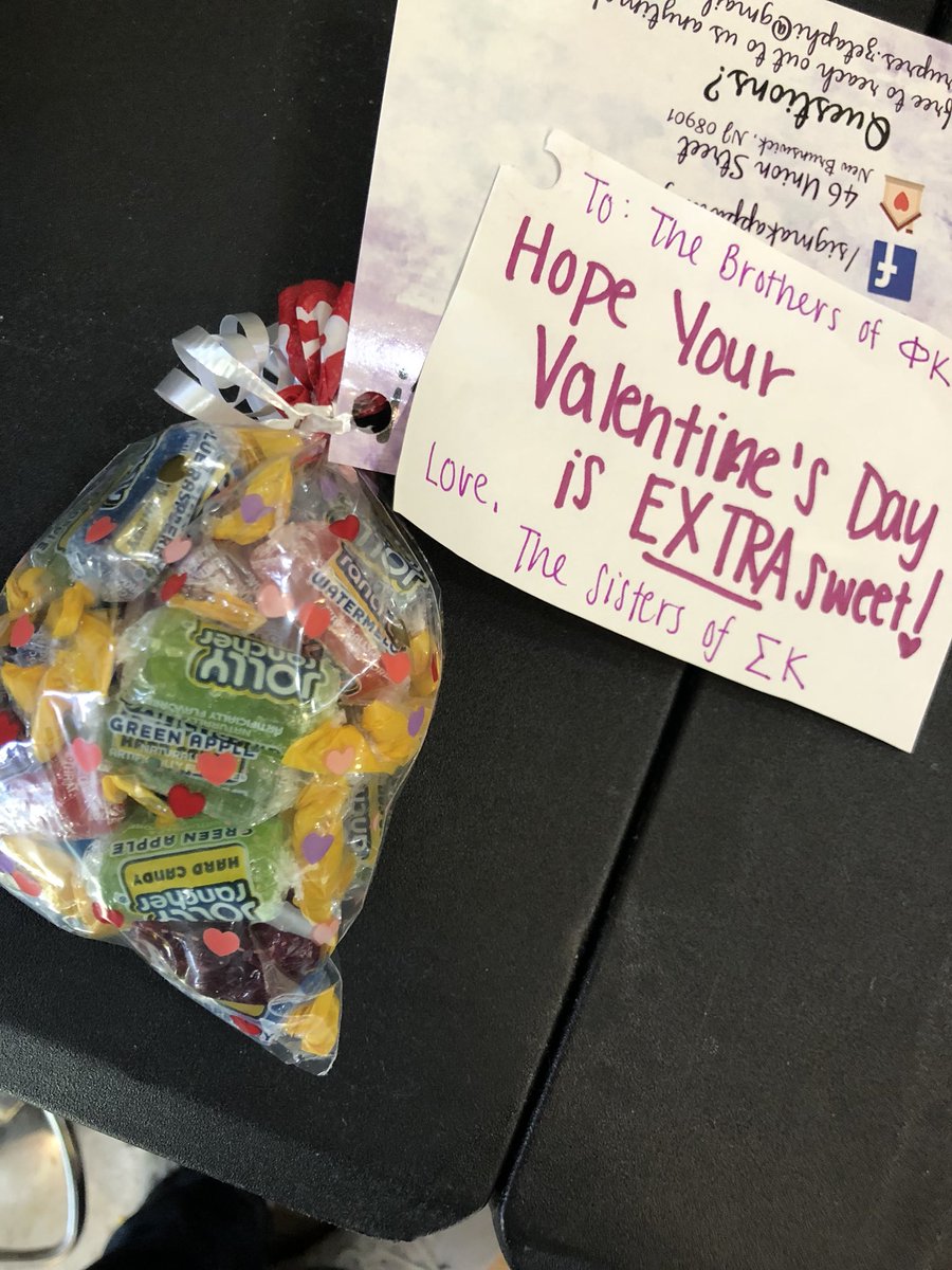 Thank you so much for the candy ladies! Happy Valentine’s Day ! <a href="/SigmaKappaRU/">Sigma Kappa Rutgers</a>