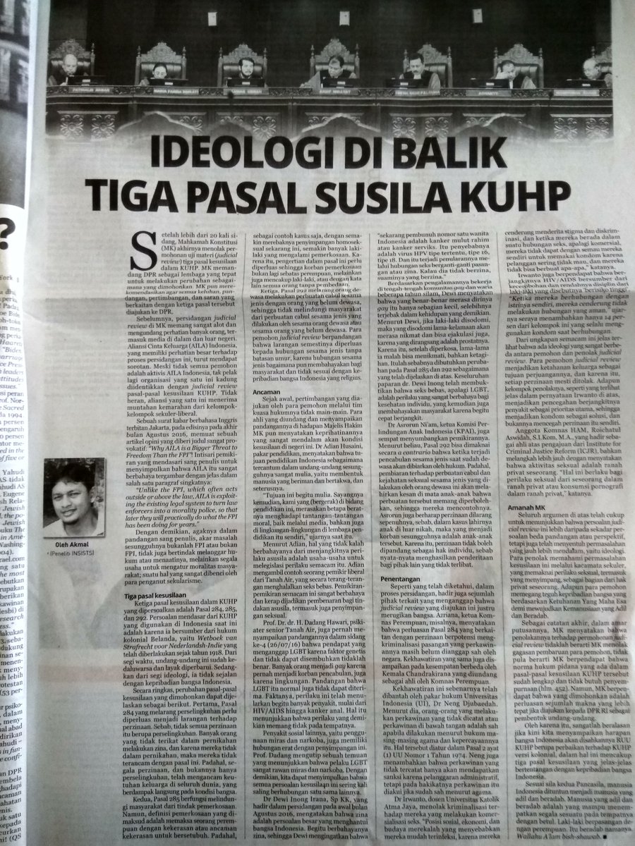 TanpaJIL's tweet photo. Hai gaes, ada yg sudah baca Harian Republika hari ini? ✊😊 @malakmalakmal @hafidz_ary
@ailaindonesia 

#Tercetar
#Ramaikan 
#cerdasmemgawalRUUKUHP
#tolaklgbt https://t.co/Zjcn3TX0Jq