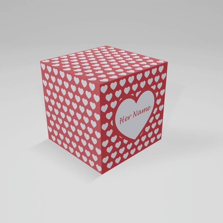 Valentine with her name in the heart