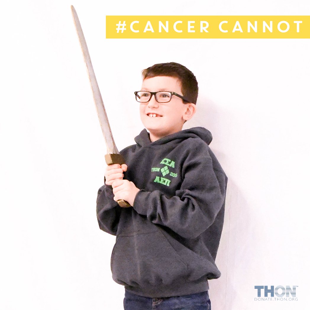 THON's tweet image. #CancerCannot silence courage.