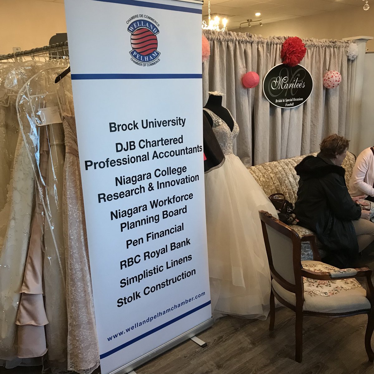BurkeEmployment's tweet photo. TY @marileesbridal for hosting #BA5 @WellandPelhamCC #networking Great opportunity to connect with members &amp; explore your beautiful store. https://t.co/w1ewKS3B2w