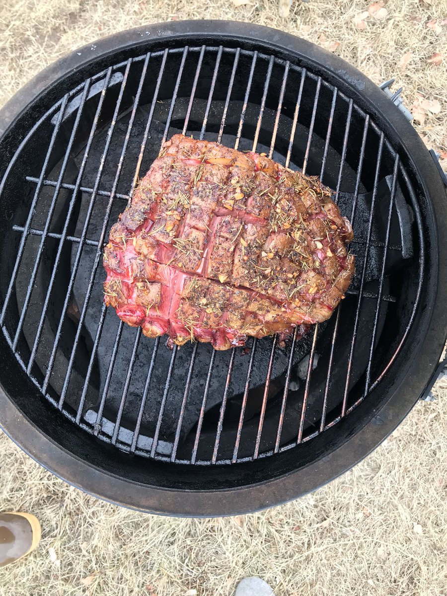 Happy Day of Love! Leg of lamb on the <a href="/BigGreenEgg/">Big Green Egg</a> #sassafrass