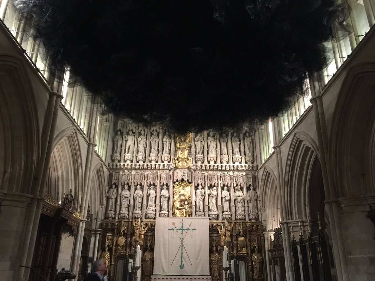 ‘Doubt’ installation by <a href="/SusieMacmurray/">Susie MacMurray</a> at Southwark Cathedral for Lent - dense &amp; dark but also alluring, an invitation #LiveLent #AshWednesday #apophatic