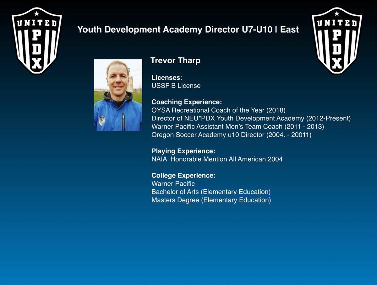 United PDX Youth Academy Director (U7 - U10) Trevor Tharp (East) #WeAreUnited #UnitedIsTheFuture @oregonyouthsoccer  <a href="/United_PDX/">United PDX</a> <a href="/neupdx/">NEUPDX SOCCER</a>