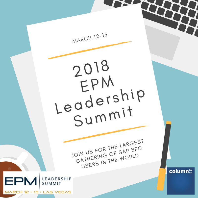 Column5's tweet photo. The 2018 #EPMSummit is fast approaching - register now for the largest gathering of #SAP #BPC users worldwide! https://t.co/uBAssuHaa4 https://t.co/v3s40X24AP