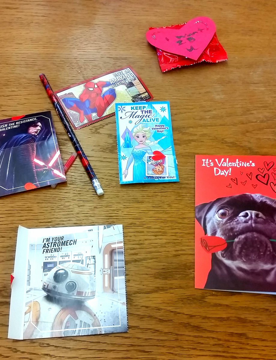 Loot from group meeting on Valentine's Day.