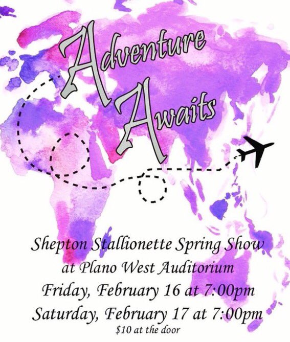 SheptonWolfpack's tweet photo. The Stallionettes Spring Show
will be on Friday (2/16) &amp; Saturday (2/17) at Plano West! https://t.co/q5sCVBBYWb