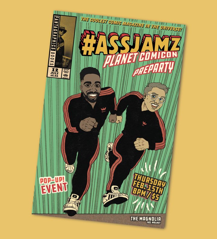 jonisthenewblk's tweet photo. Tomorrow we're starting off @PlanetComicon weekend in KC with a lil pre party from your favorite action heroes #ASSJAMZ https://t.co/A1R4wN68YG