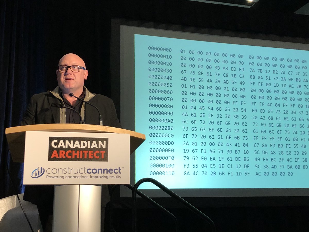 CdnArch's tweet photo. .@kreggfordyce, owner, CEO, @ArkilioNet speaking at #BuildexVancouver #viewsfromtheedge keynote session ‘Disruption’ — on #Blockchain and #SmartContracts – The Butterfly Effect https://t.co/AoOB6JYNWB