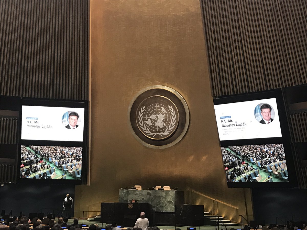 H. E. Mr. Miroslav Lajčák (the president of the 72nd session if the UN general assembly): "Climate change is not a problem we can adapt out way out of!" #UnitedNations #SDGs <a href="/YouthAssembly/">AFS Youth Assembly</a>