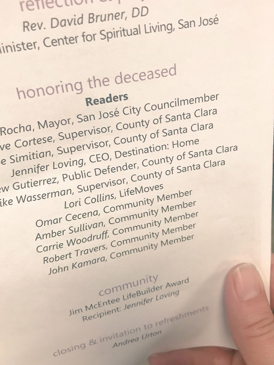 DSTNHome's tweet photo. Our CEO @jenloving23 received the Jim McEntee LifeBuilder award during our annual @HomeFirstSCC Homeless Memorial, where we remembered the lives 116 men and women who died in #SiliconValley in 2017. We know the solution to ending homelessness is housing. Let’s all do better. https://t.co/j23GfGvvKB