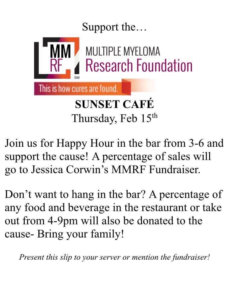 JessCorwin08's tweet photo. Great food and an awesome cause! Consider having dinner at Sunset Cafe tomorrow! https://t.co/eL7Ld4XCxb