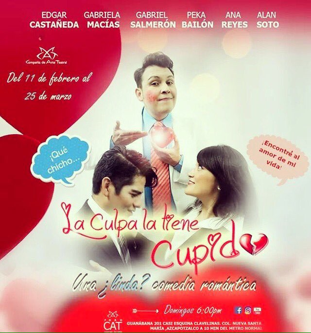 nuevastamaria's tweet photo. Nuestros amigos de #ForoCat nos invitan del 11 de Febrero al 25 de Marzo. #LaCulpaLaTieneCupido No se pierdan esta interesante #ComediaRomántica en #NuevaSantaMaria #Azcapotzalco #CDMX Pregunten por las promociones del día #Domingo 🎟🎫🔝🙌🏿😉🎬 https://t.co/jJqwb98jcL