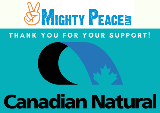 MightyPeaceDay's tweet photo. Mighty Peace Day wouldn't be possible without the support of our dedicated Sponsors. Thank you CNRL! #Bethechange #MightyPeaceDay https://t.co/3q0JxztR3R