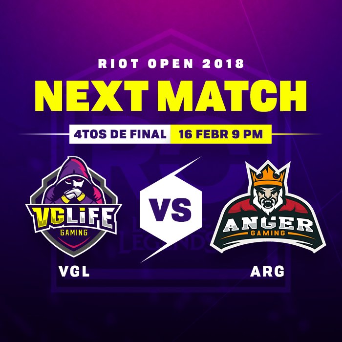 vglifegaming's tweet photo. #GoVGL 👊 Rumbo a semifinales de #RiotOpen2018 este Viernes regresamos para enfrentar a #AngerGaming https://t.co/VOg0LasIsD
