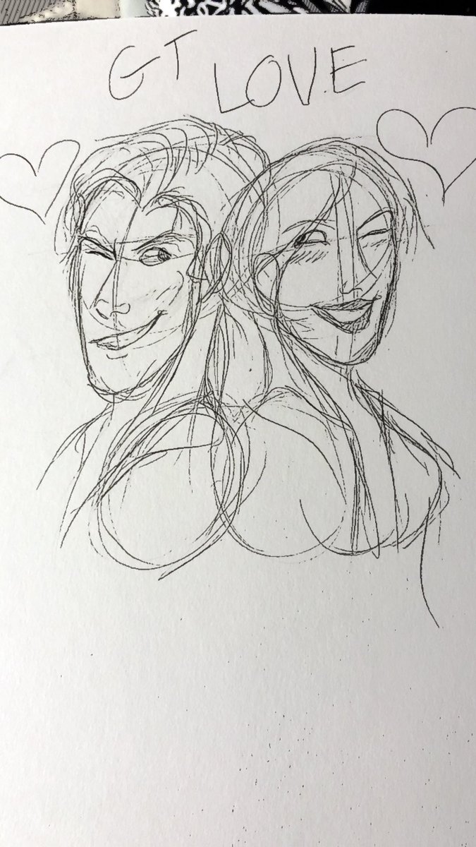 #GTLive Little lovey dovey sketch I did of you two <3 Hope you like!