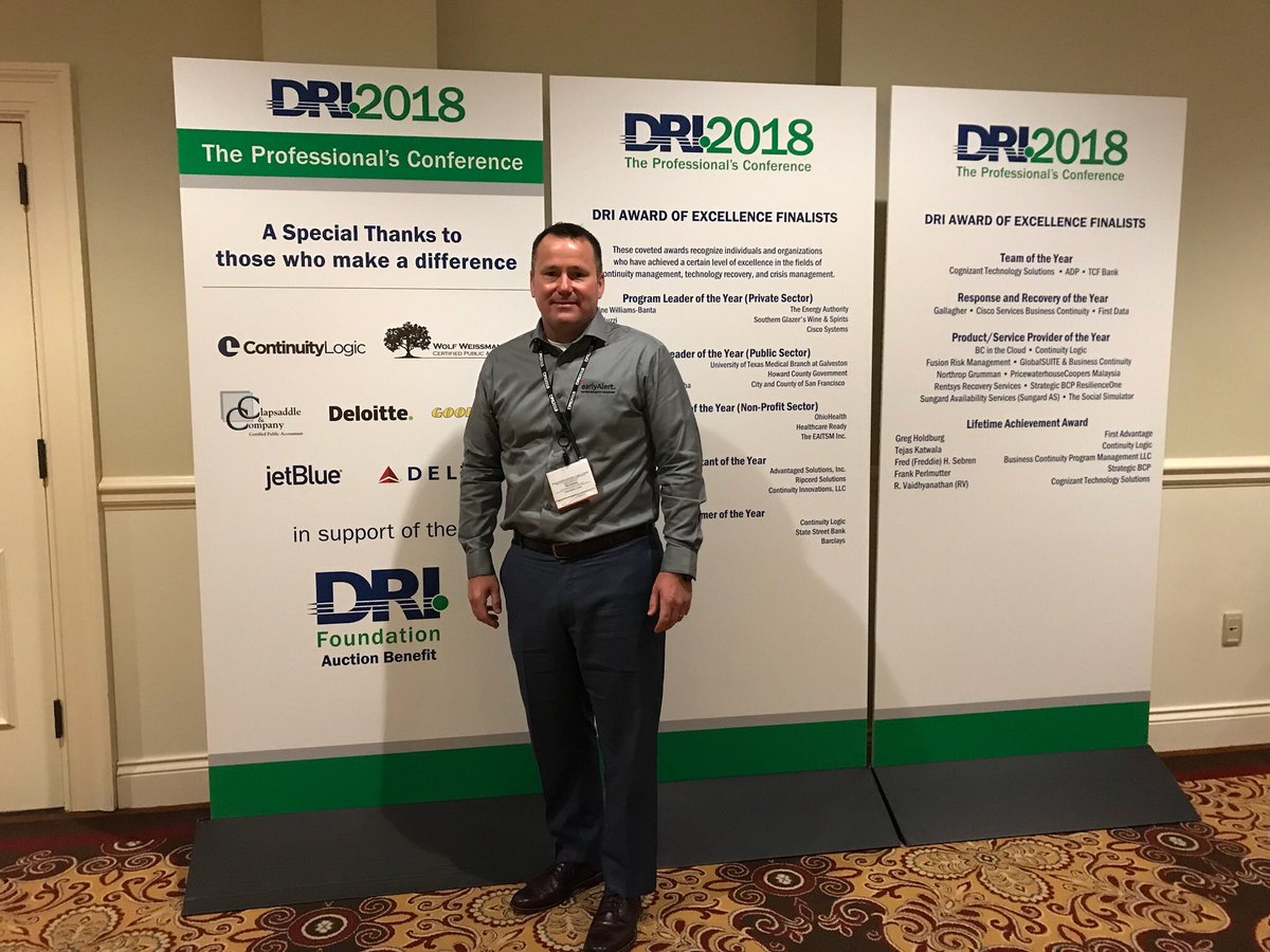 DERFAA's tweet photo. My first DRI conference and was nice to see old friends and meet new friends. Great experience and looking forward to Las Vegas next year. #DRI2018 #earlyAlert https://t.co/dZCXZSzKNM