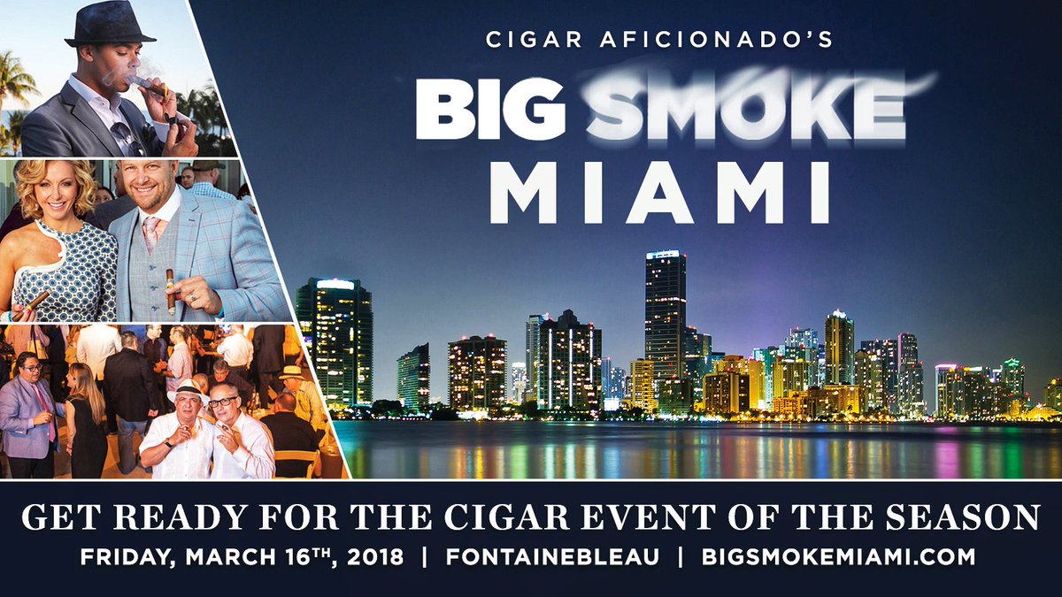 TheCigarCastle's tweet photo. Coming in March! Big Smoke Miami hosted by Cigar Aficionado Magazine. Get your tickets now using code RETAILBS18 for a 20% discount! Click the link below to purchase tickets! 

https://t.co/AApuxCMwN4 https://t.co/nPYrXgU7d1