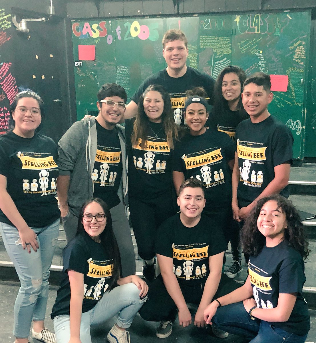 vhighdrama's tweet photo. Did you guys plan that? Want to sport a sweet drama shirt too? Check out what we are wearing tomorrow, and be a part of our clique! #bringingbackthebee #wearebringingspellingback #20yearsofsparkle #troupe2757turns20 https://t.co/EXbCHWAUUc