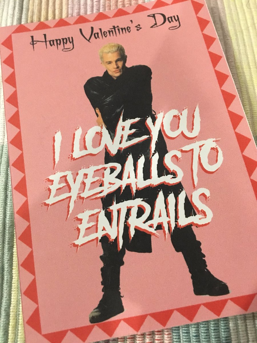 Grafik_Content's tweet photo. @c4therine_s wins at making Vday cards. Now we’re drinking cocktails while listening to @bufferingcast. 🤓⚰️🔮💉 https://t.co/nMwMjIfCBp