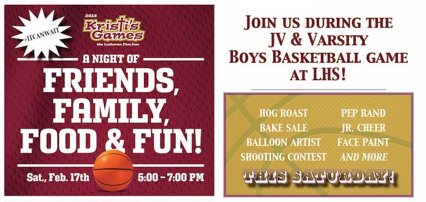 karenalter's tweet photo. Please join my family and friends for the 2018 Kristi’s Games this Saturday at @lutheransaints from 5-7 pm. Your involvement and support will truly increase our efforts! https://t.co/G5woTWmUIB. https://t.co/hzL3HpF9bw