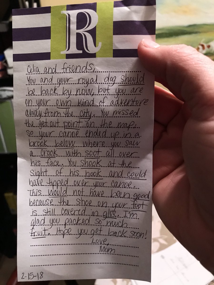 CoryRitter's tweet photo. My wife started making up stories with the spelling words of the week to help my daughter learn, Celia showed her teacher, the teacher asked her to read it to the class, now the class demands it every week. #creativewife @JanRitter https://t.co/EwSpdff03X