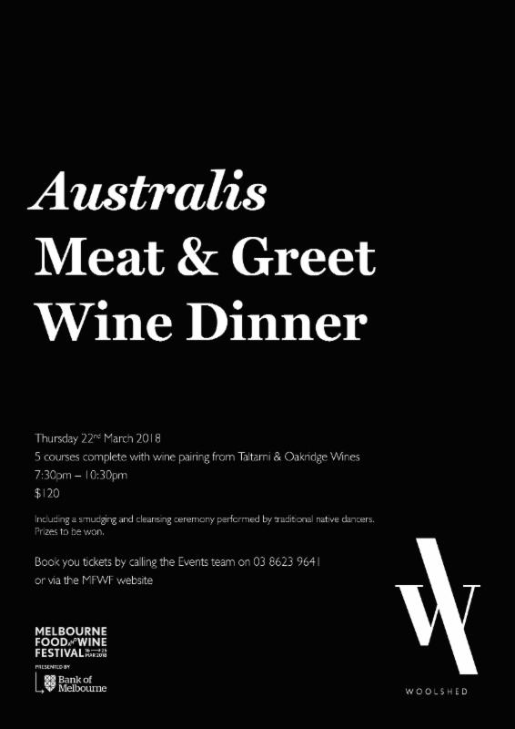 MFWF Australis Wine Dinner @ Woolshed Docklands conta.cc/2sx5nhG