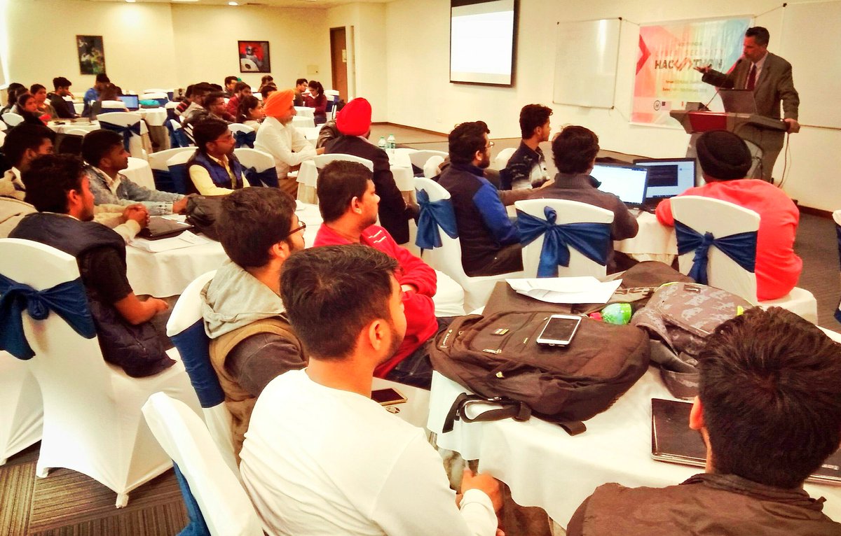 USAndIndia's tweet image. Our three-city North India Cyber Security Hackathon kicked off in #Chandigarh today. Thank you, AIG H.S. Mann, Cyber Crime Investigation Cell - Mohali, for inspiring the next generation of cyber crime fighters. #Code4Change #USinNorthIndia