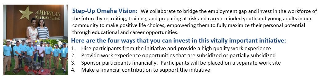 Businesses, Community Orgs, Educational Institutions, Govt. Agencies #StepUpOmaha can be a value to you. #FreshIdeas #Future #Workforce #Diversity stepupomaha.com