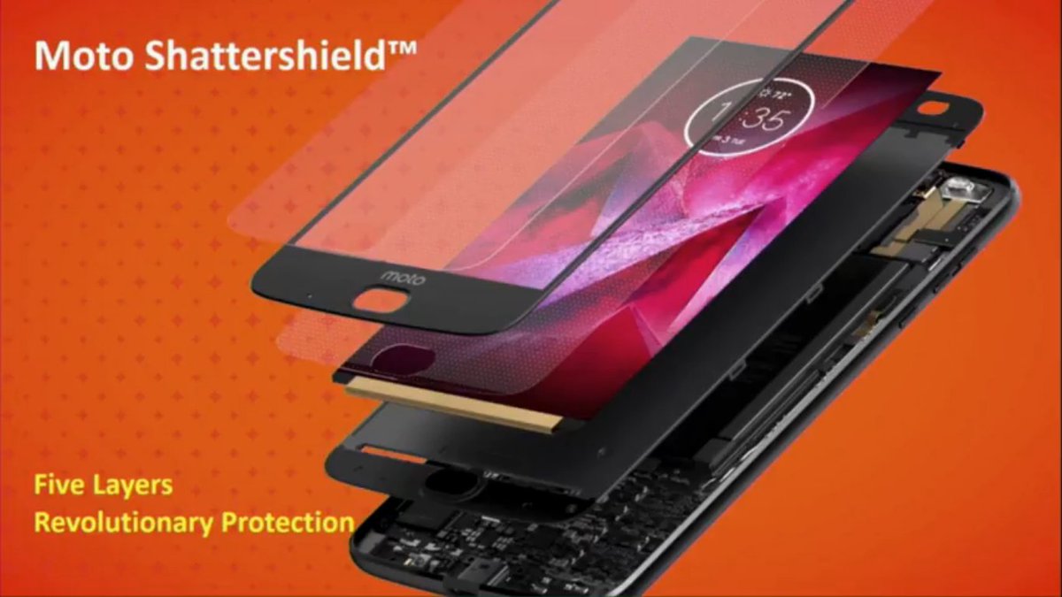 plus530's tweet photo. #HelloMoto #Shattershield - 5 layers of Revolutionary Protection
Layer 1 - Exterior Protective Lens
Layer 2 - Interior Lens
Layer 3 - Dual touch layer
Layer 4 - QHD Stunning #AMOLED display
Layer 5 - Rigid Aluminum Chassis
#MotoZ2Force #MotoTurboPowerPack https://t.co/uxBp5xNWNC