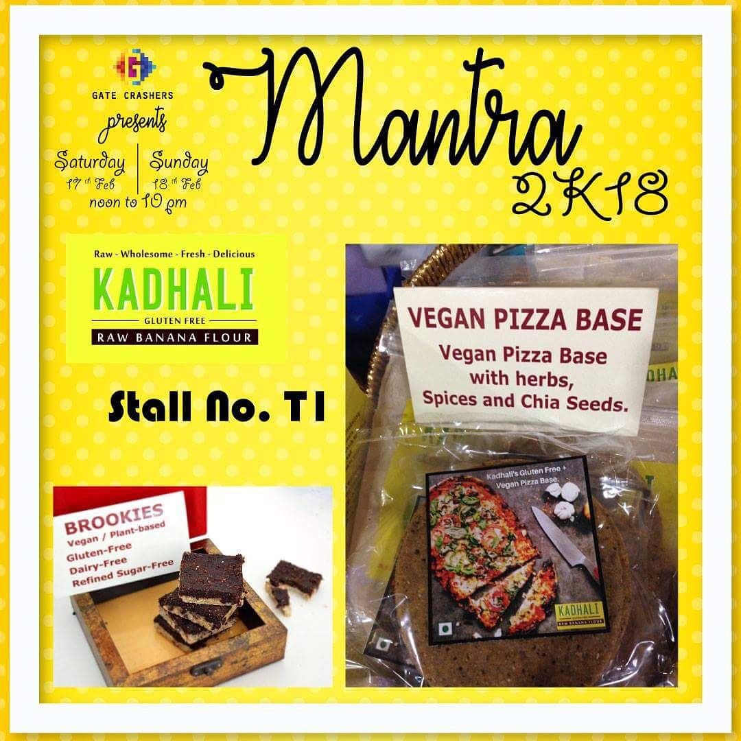 gatecrashers101's tweet photo. Being vegan is not always easy and accessible, but Kadhali at stall no T1 has a variety of healthy treats and introducing gluten-free.
Indulge in guilt free and healthy way of living, 
Only at the Mantra 2K18
17th &amp; 18th Feb
noon to 10 pm
The Turf, Mahalaxmi Racecourse https://t.co/UxLhhfFxg2