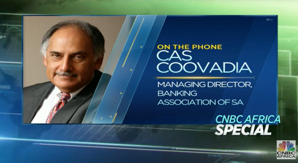 cnbcafrica's tweet photo. We (South Africa) shouldn't become complacent now that we are beginning to come into a new era - @CasCoovadia, Managing Director of Banking Association of SA speaking @FifiPeters on @cnbcafrica's Special #ZumaOut https://t.co/jLU13QV6QK