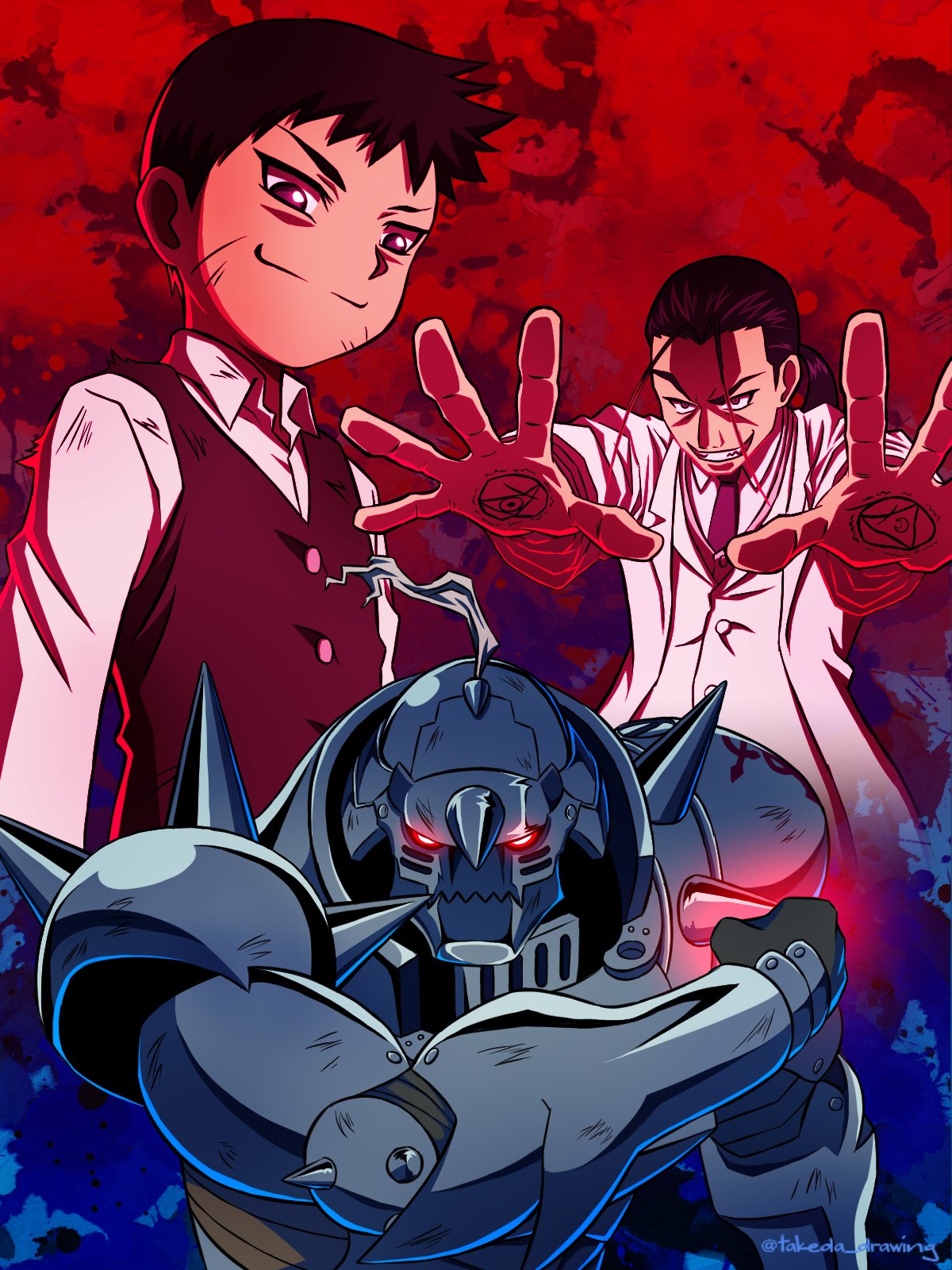 タケダのお絵かき広場 イラスト活動終了 在 Twitter 上 Clip Studio Paint アルフォンス エルリック ゾルフ J キンブリー ホムンクルス プライドを描いてみた アニメ 鋼の錬金術師fa より 鋼の錬金術師 ハガレン ハガレンfa アル キンブリー