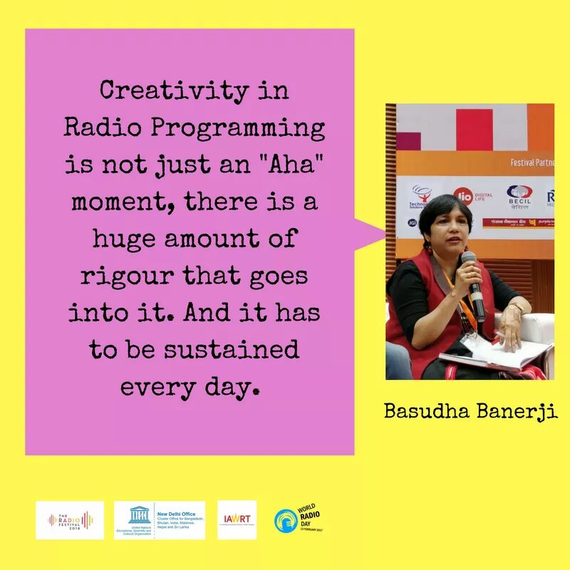 Basudha Halder Banerji played a 90-second audio clip at The Radio Festival to showcase the painstaking work that #radio programming demands! #wowmoment

#theradiofest #worldradioday #UNESCO <a href="/worldradioday/">UNESCO World Radio Day</a> #Delhi @UNESCO_NDL